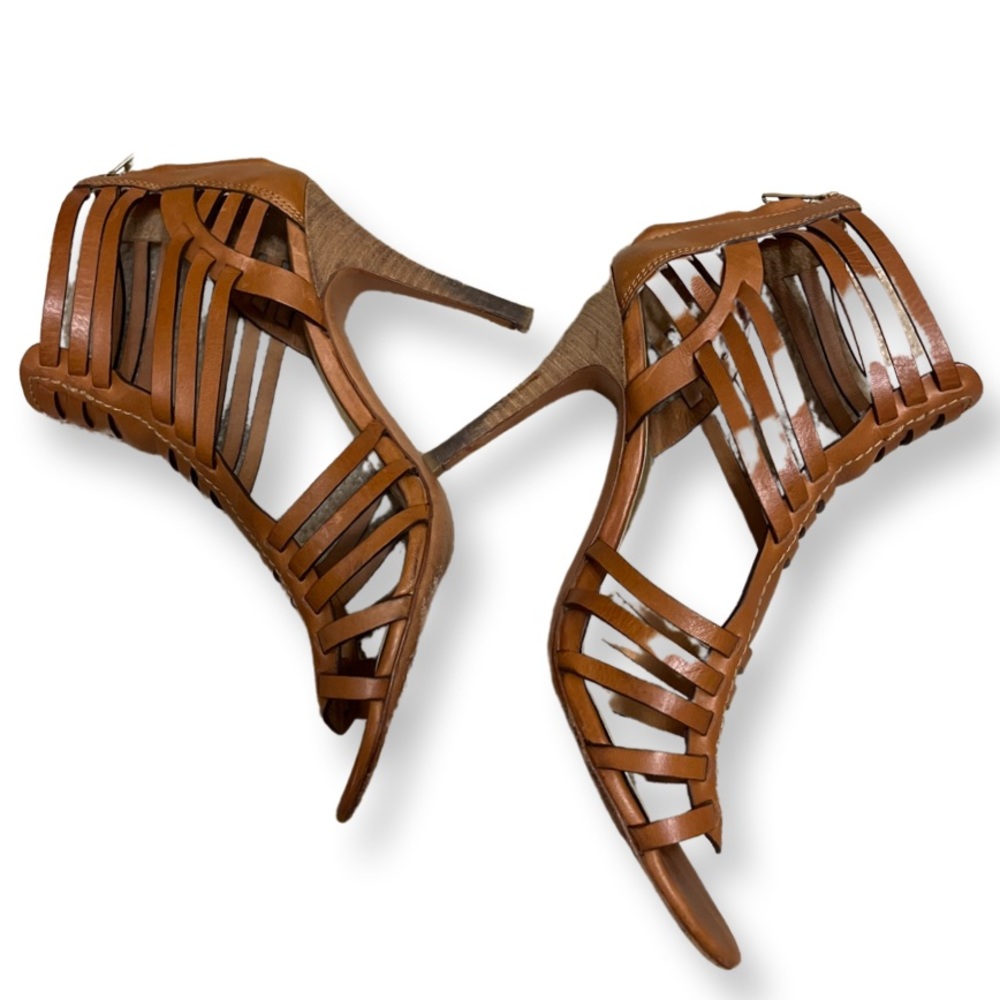 Coach Lucy Veg Leather Gladiator Heels - Picture 6 of 7